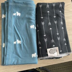 Stretchy Swaddle Blanket Set - Blue and Black